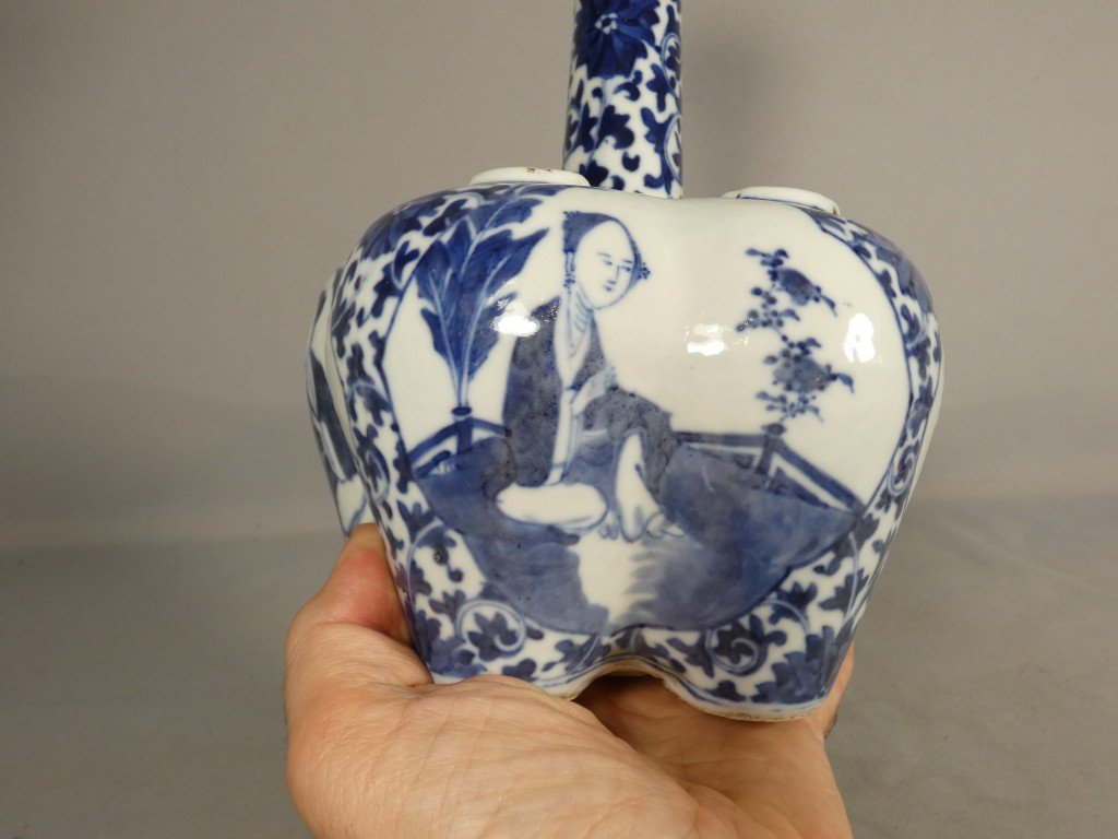 Importante bouquetière en porcelaine bleu et blanc – Chine,  Qing, époque Guangxu (1875-1908)-photo-8