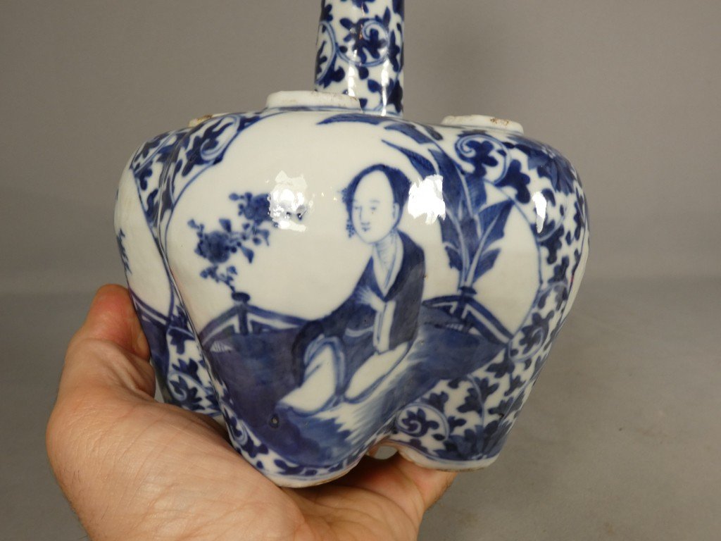 Importante bouquetière en porcelaine bleu et blanc – Chine,  Qing, époque Guangxu (1875-1908)-photo-2