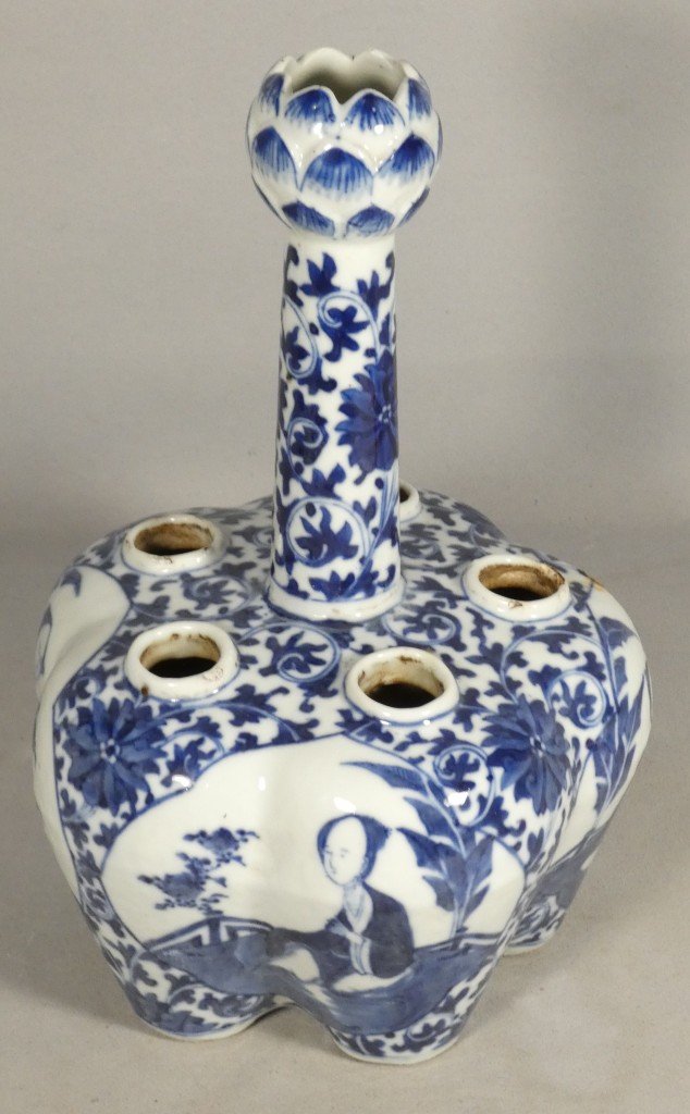 Importante bouquetière en porcelaine bleu et blanc – Chine,  Qing, époque Guangxu (1875-1908)-photo-4