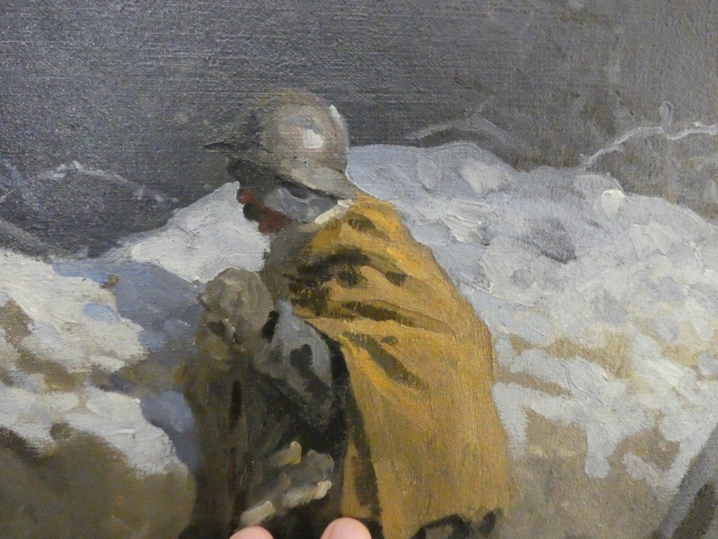 Le Guetteur dans la tranchée, Le poilu, tableau 1ère guerre mondiale par Pierre Lissac-photo-2