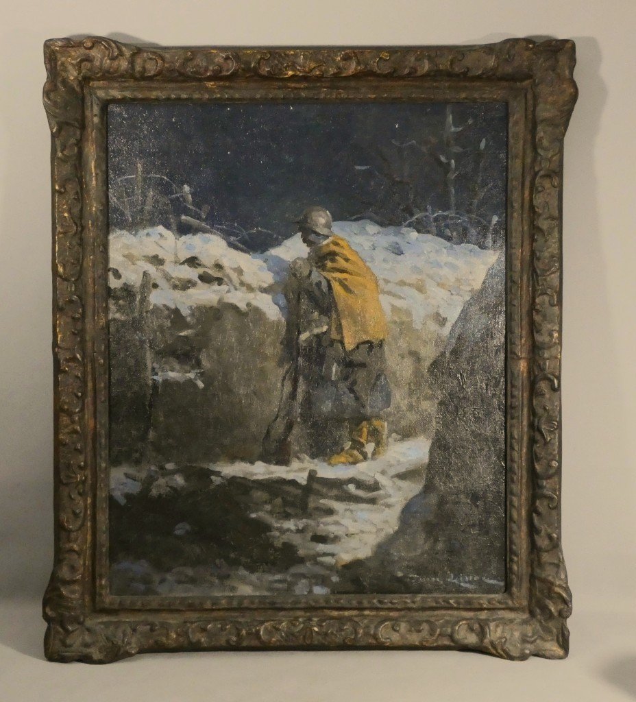 Le Guetteur dans la tranchée, Le poilu, tableau 1ère guerre mondiale par Pierre Lissac-photo-3