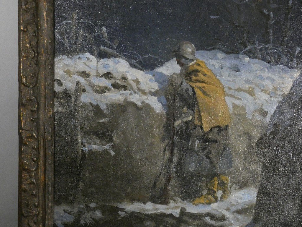 Le Guetteur dans la tranchée, Le poilu, tableau 1ère guerre mondiale par Pierre Lissac-photo-4