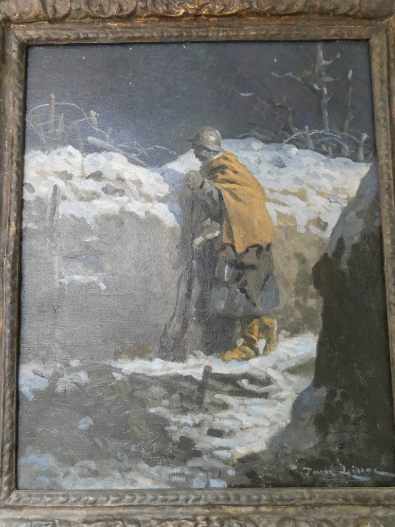 Le Guetteur dans la tranchée, Le poilu, tableau 1ère guerre mondiale par Pierre Lissac-photo-3
