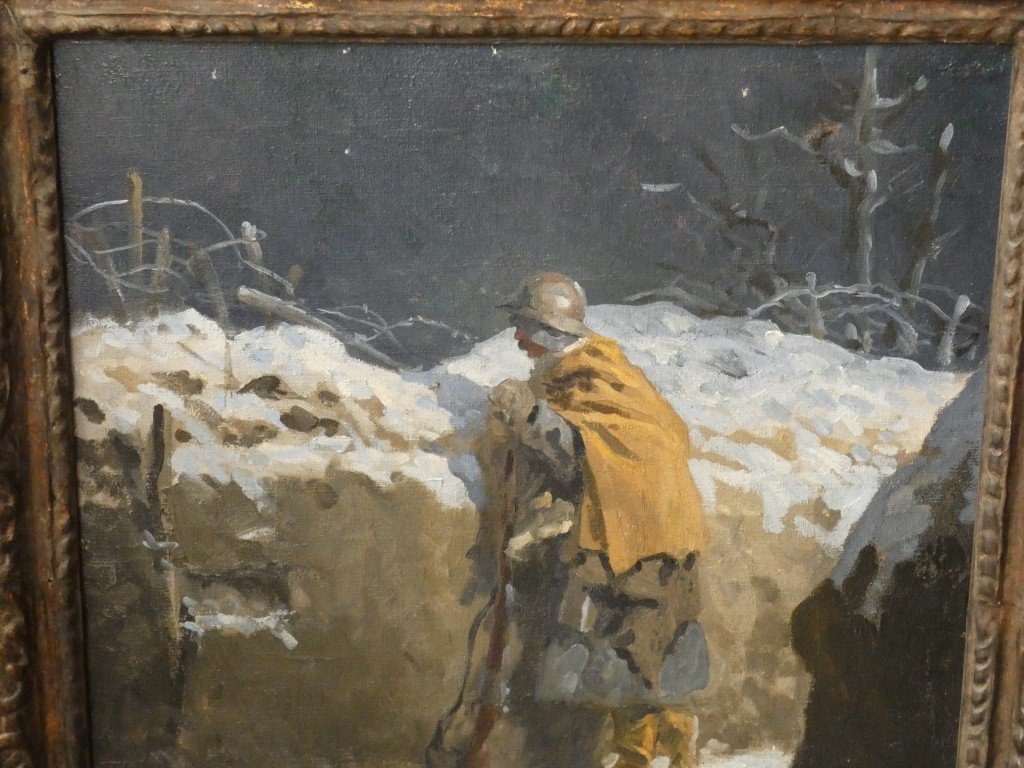 Le Guetteur dans la tranchée, Le poilu, tableau 1ère guerre mondiale par Pierre Lissac-photo-5