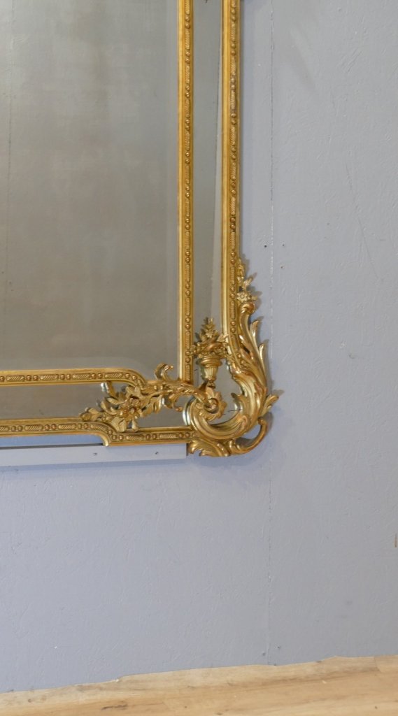 190 × 120 Cm, Large Mirror, Regency-style Mirror With Gilded Wooden Frames, Napoleon III Period-photo-6