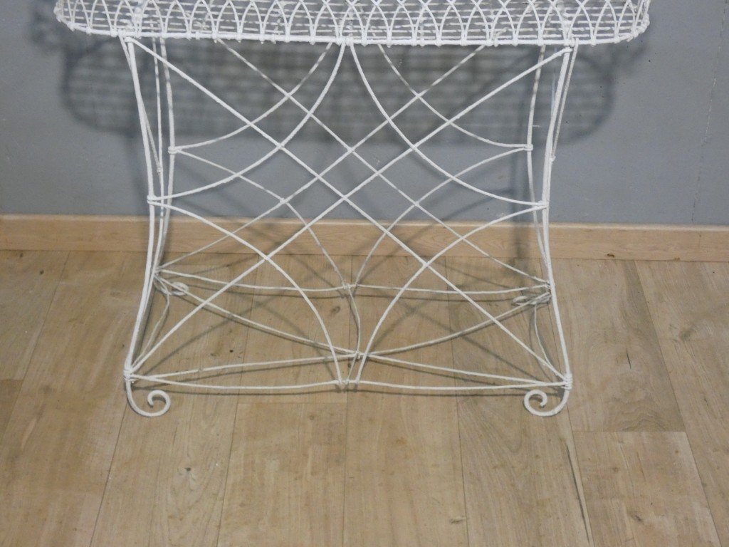 Napoleon III-style Planter Made Of Woven Wire In A Basket Design, Late 19th Century-photo-3