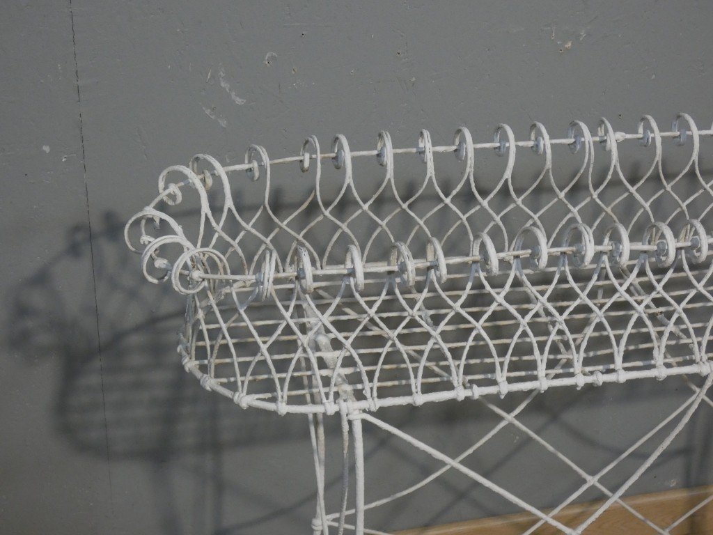 Napoleon III-style Planter Made Of Woven Wire In A Basket Design, Late 19th Century-photo-4