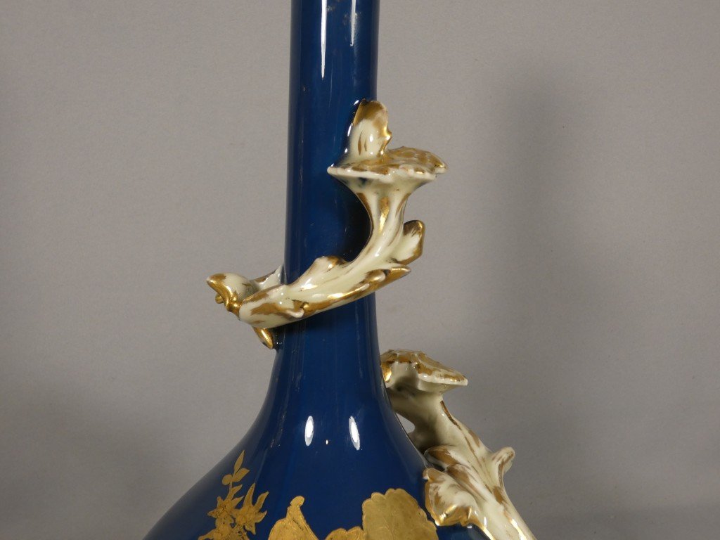 Art Nouveau Vase Made Of Limoges Porcelain, Jean Pouyat Factory, Circa 1900-photo-4