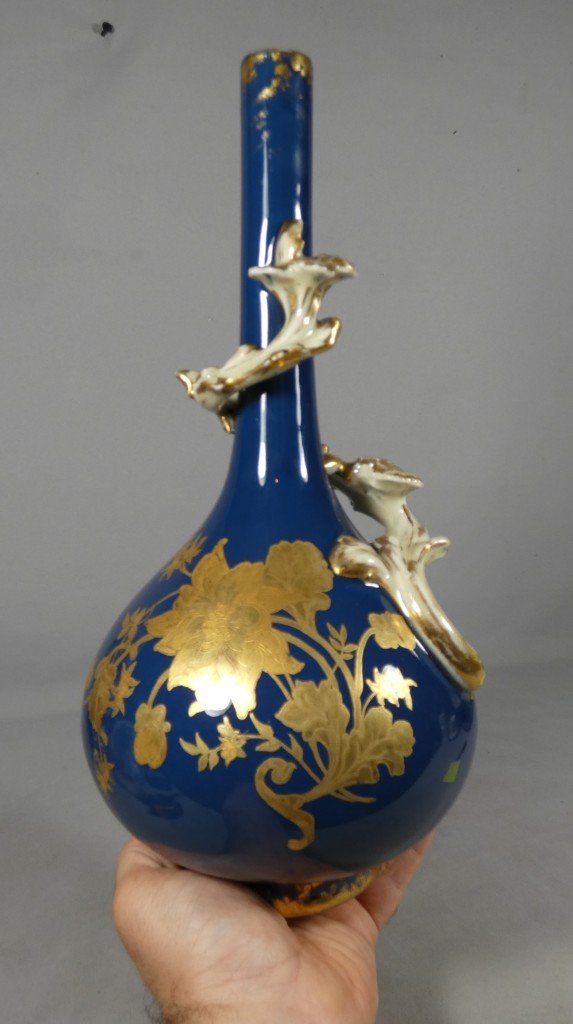 Art Nouveau Vase Made Of Limoges Porcelain, Jean Pouyat Factory, Circa 1900-photo-5