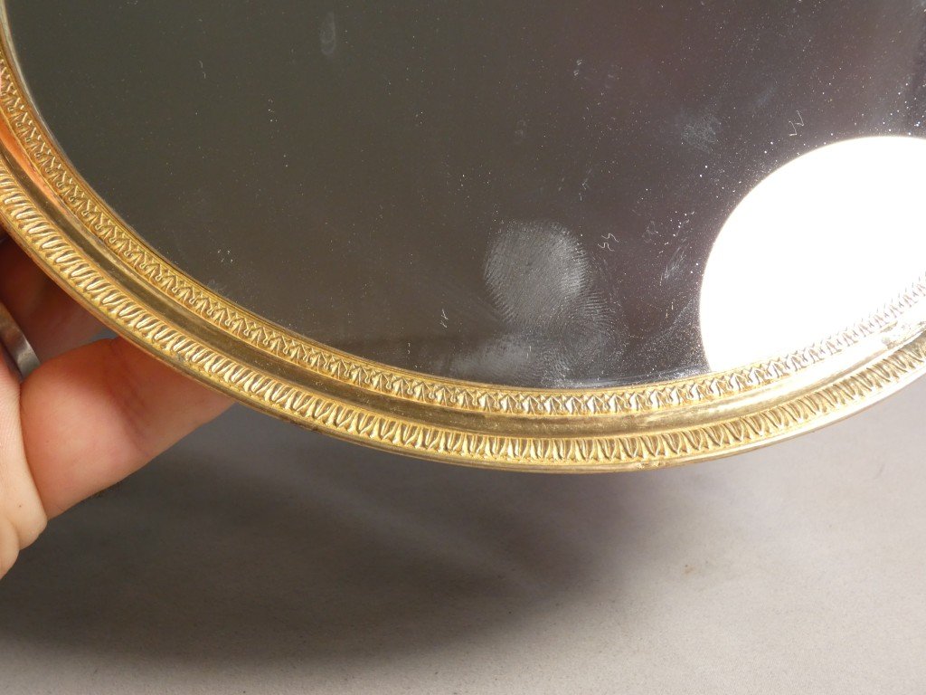 Mirrored Tray, Empire-style Centerpiece In Gilded Bronze, 19th Century-photo-4