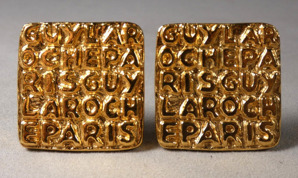 Guy Laroche, Vintage Gold-plated Metal Ear Clips, Circa 1970–1980
