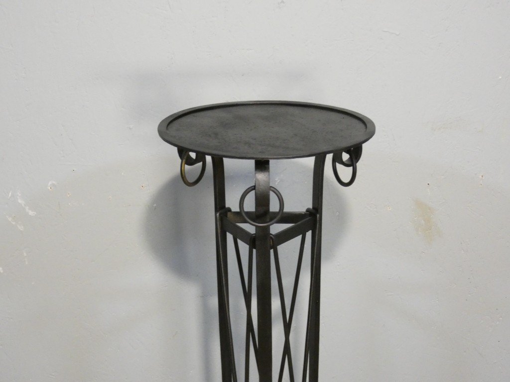 Neoclassical Iron Display Column, Circa 1940-photo-2