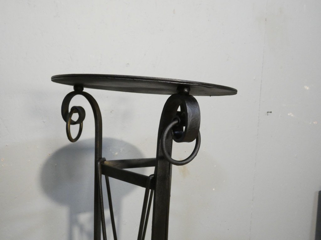 Neoclassical Iron Display Column, Circa 1940-photo-5