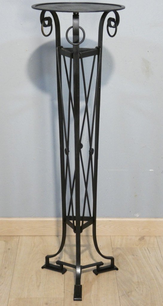 Neoclassical Iron Display Column, Circa 1940
