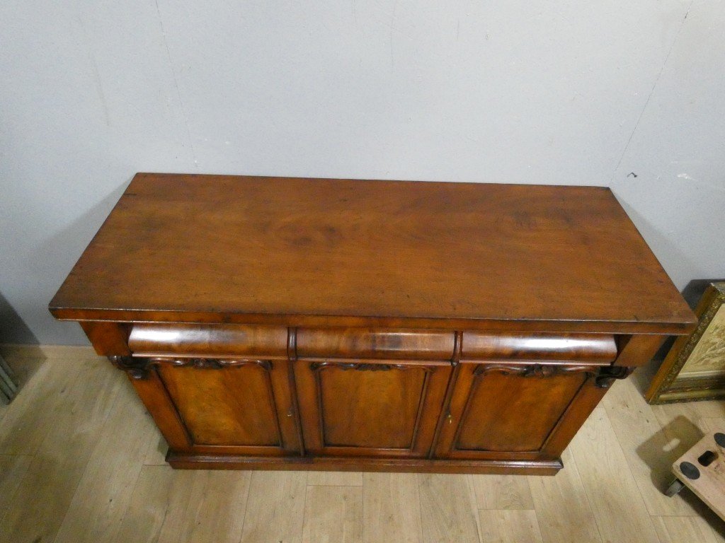 Toute petite enfilade anglaise en acajou -  époque XIX ème, buffet-photo-4