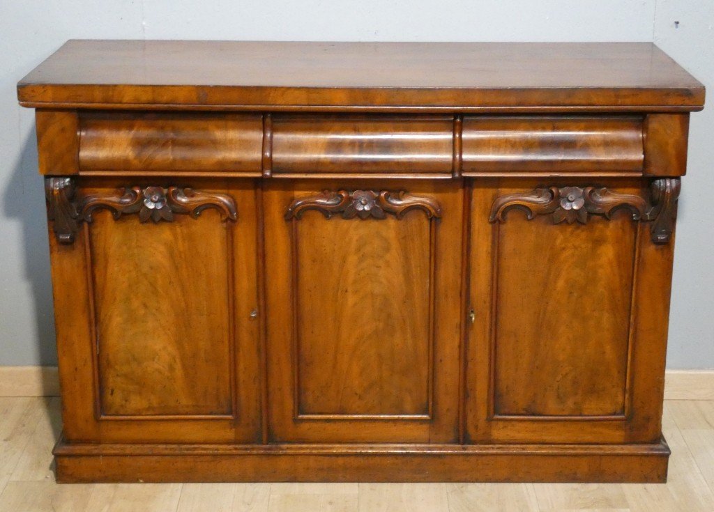 Toute petite enfilade anglaise en acajou -  époque XIX ème, buffet