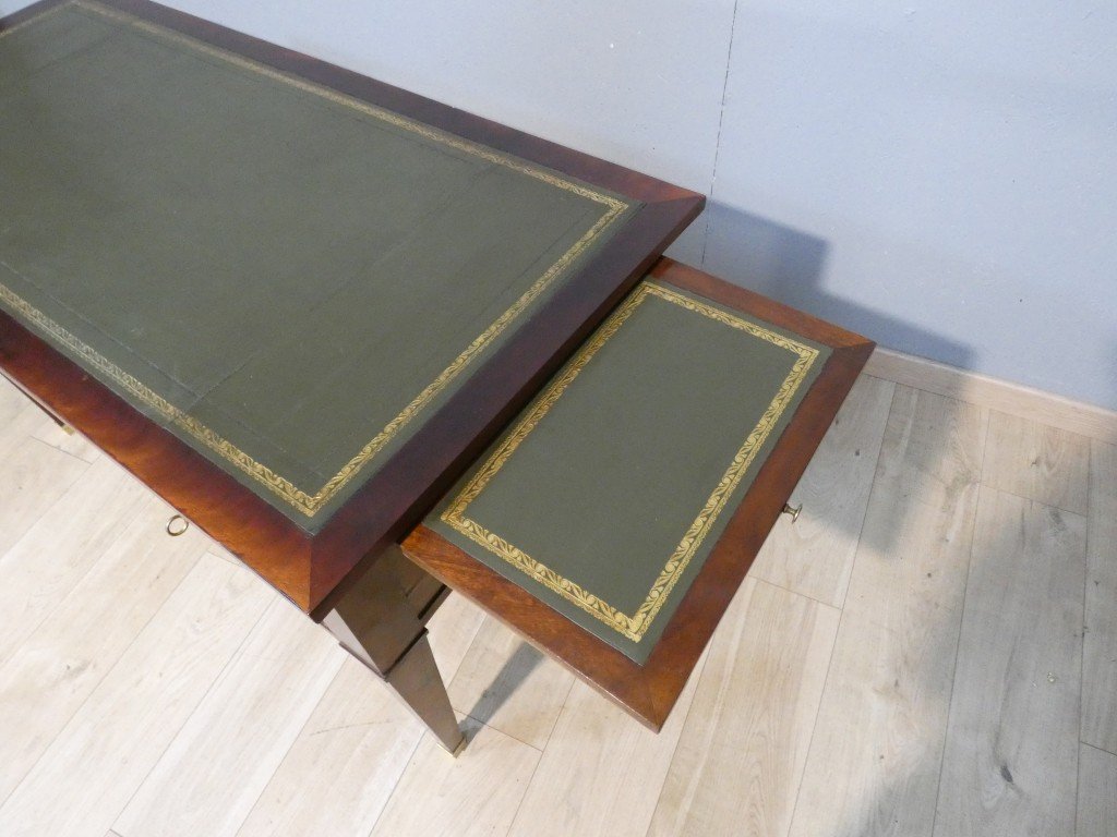Bureau plat  Directoire en acajou et placage, époque début XIX ème-photo-4