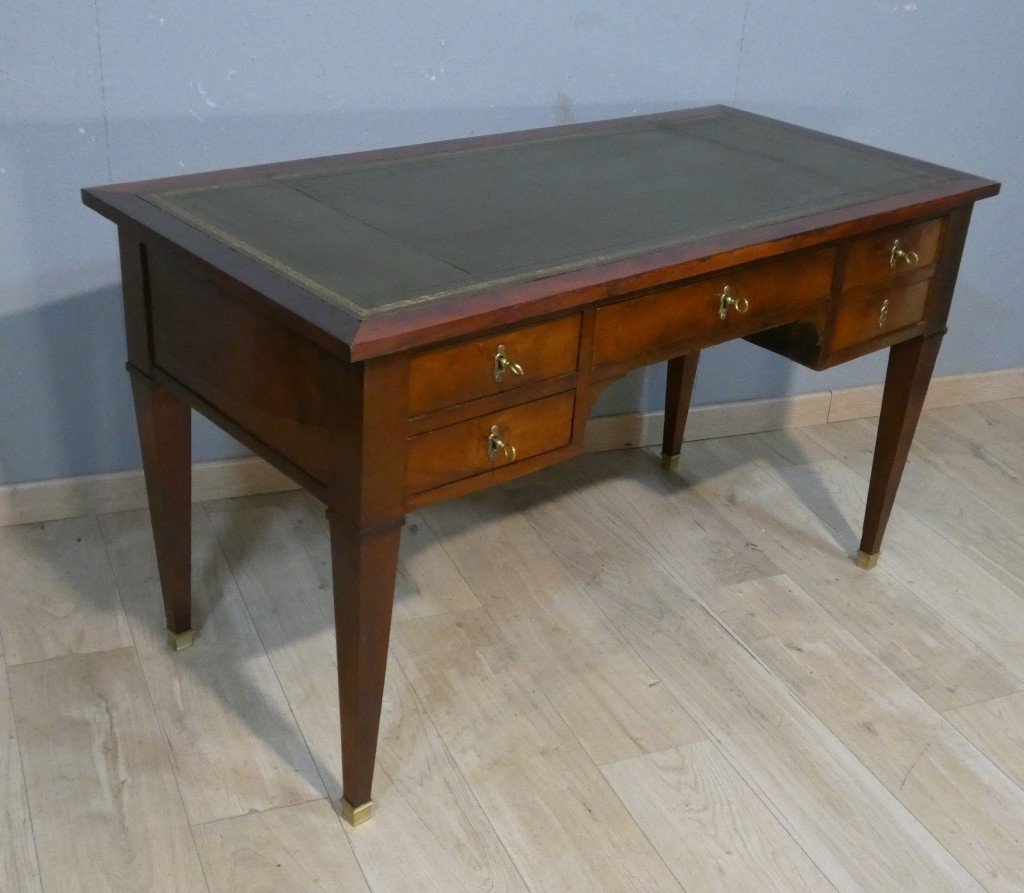 Bureau plat  Directoire en acajou et placage, époque début XIX ème-photo-2