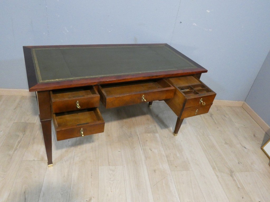 Bureau plat  Directoire en acajou et placage, époque début XIX ème-photo-3