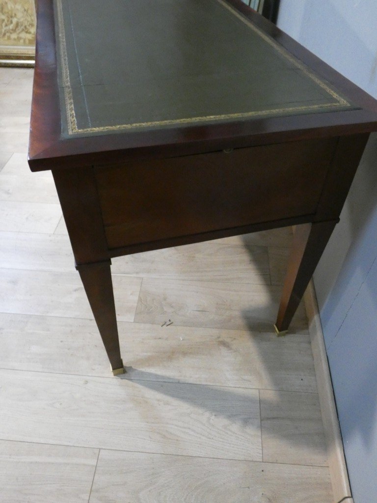 Bureau plat  Directoire en acajou et placage, époque début XIX ème-photo-5