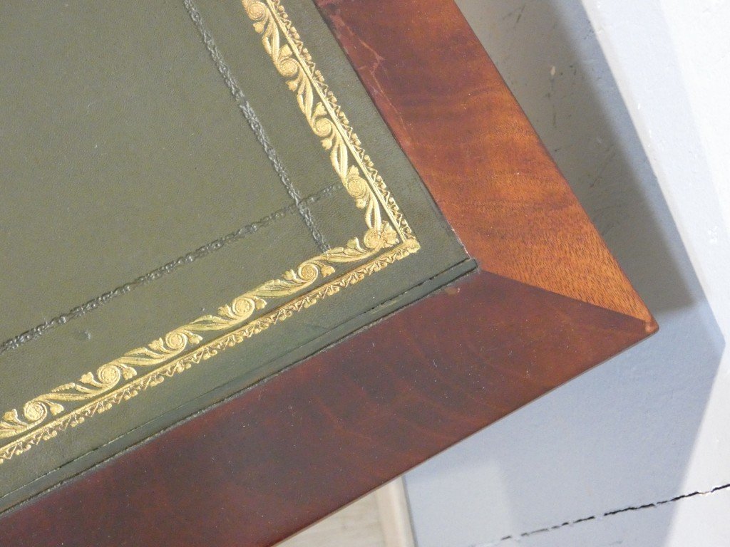 Bureau plat  Directoire en acajou et placage, époque début XIX ème-photo-6