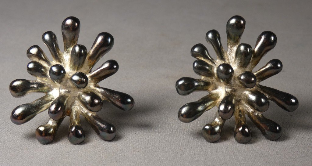Christian Lacroix, Sea Anemones, Pair Of Silver-plated Clip-on Earrings