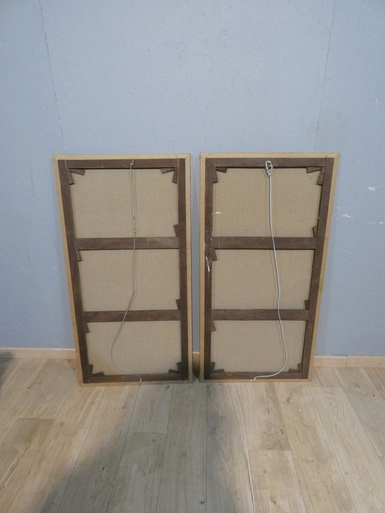 Les amours moissonneurs d'après Boucher, grand tableau huile sur toile, 1er d'une paire-photo-8