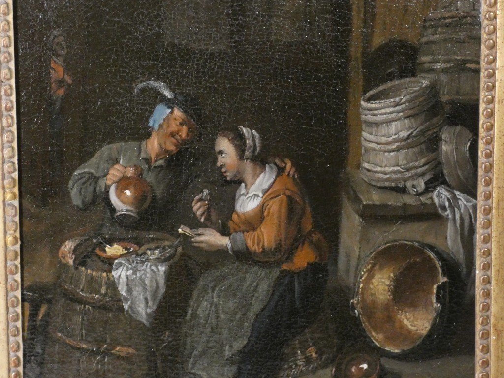 Cabaret Scene – 18th-century Northern School, In The Style Of David Teniers-photo-2