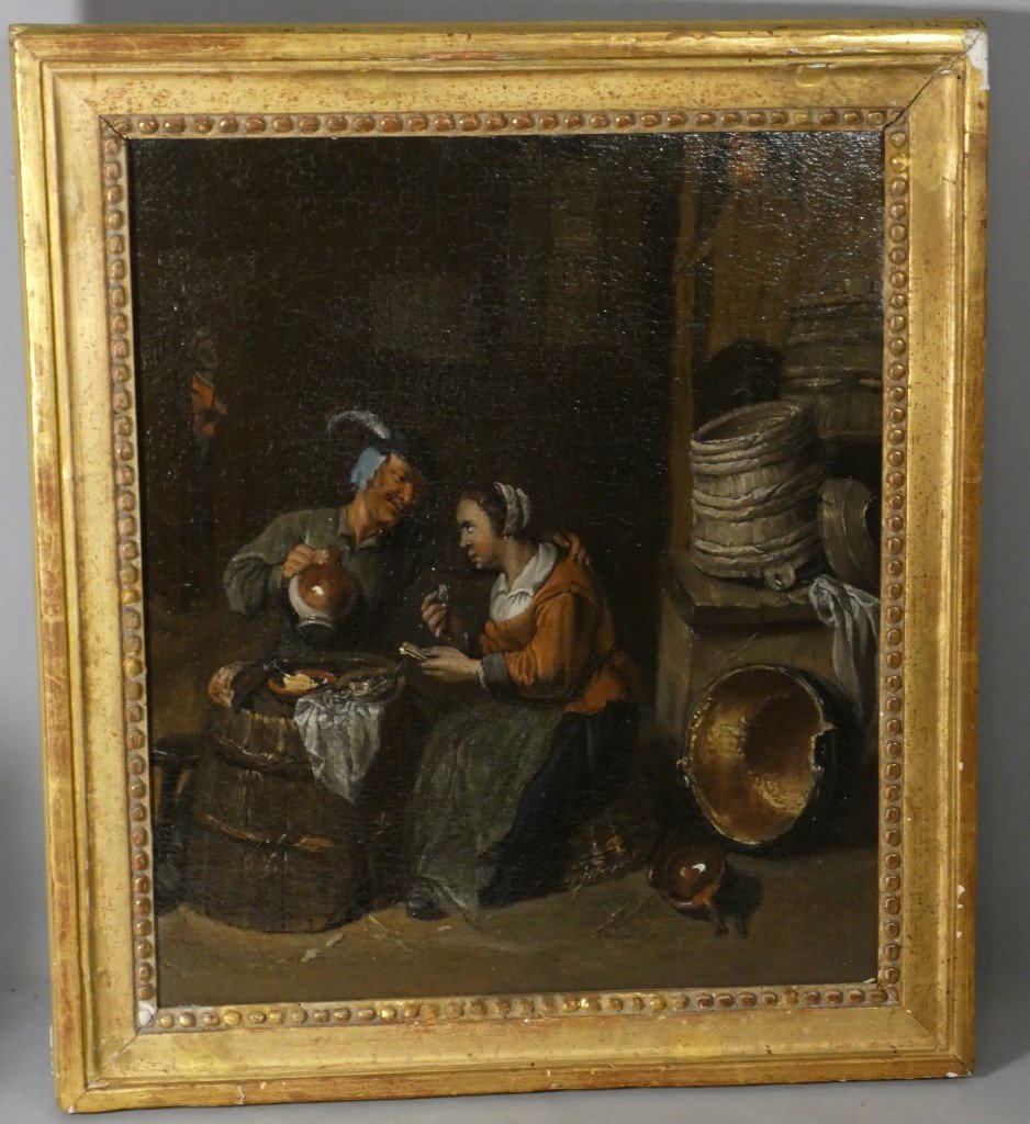 Cabaret Scene – 18th-century Northern School, In The Style Of David Teniers-photo-4