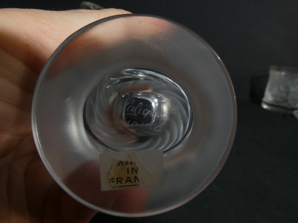 Lalique France, vase Rosine aux deux colombes en cristal, époque 1960-photo-5