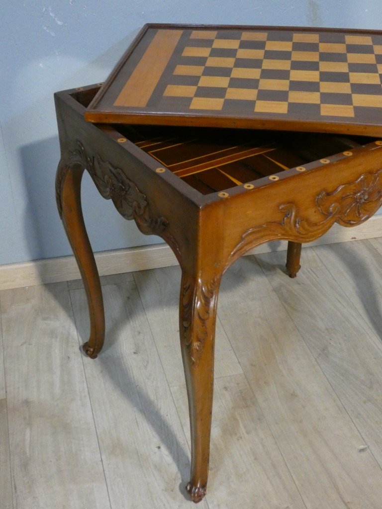 Louis XV-era Mahogany Backgammon Table – 18th Century -photo-3