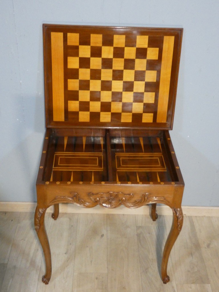 Louis XV-era Mahogany Backgammon Table – 18th Century -photo-4