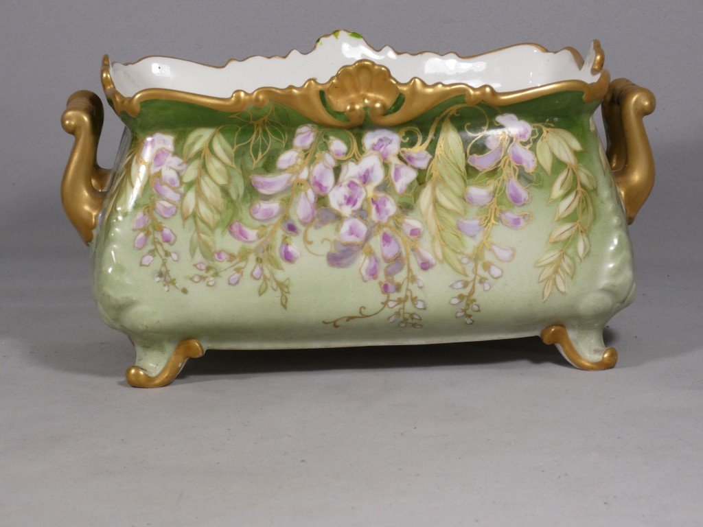 La Glycine, jardinière en porcelaine de Limoges, époque Art Nouveau, vers 1900-photo-3