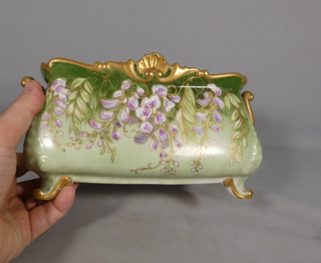 La Glycine, jardinière en porcelaine de Limoges, époque Art Nouveau, vers 1900-photo-4