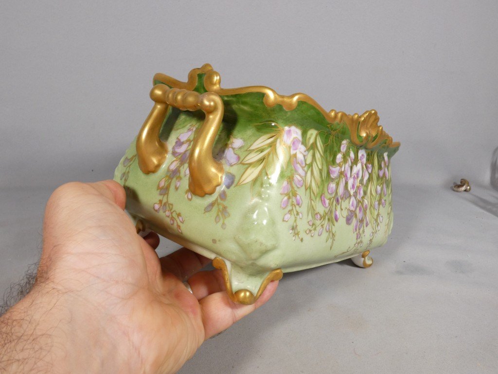 La Glycine, jardinière en porcelaine de Limoges, époque Art Nouveau, vers 1900-photo-1