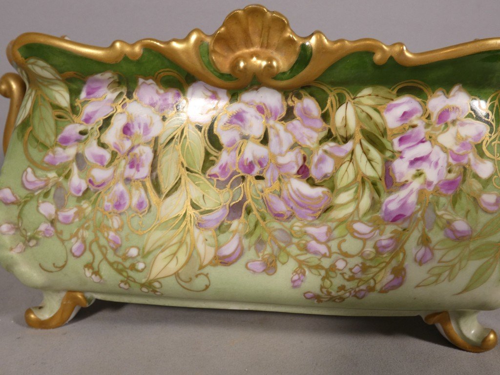 La Glycine, jardinière en porcelaine de Limoges, époque Art Nouveau, vers 1900-photo-4