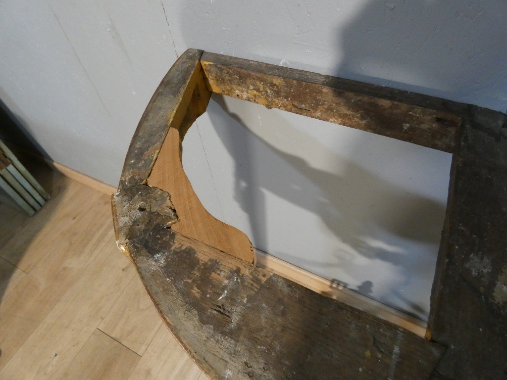 Half-moon Console Table In Carved And Gilded Wood – Louis XVI Period, Late 18th Century-photo-6