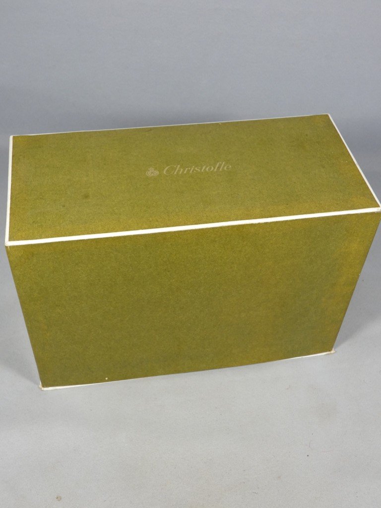 Christofle Gallia, Woven Metal And Silver-plated Bottle Holder, Original Box-photo-2