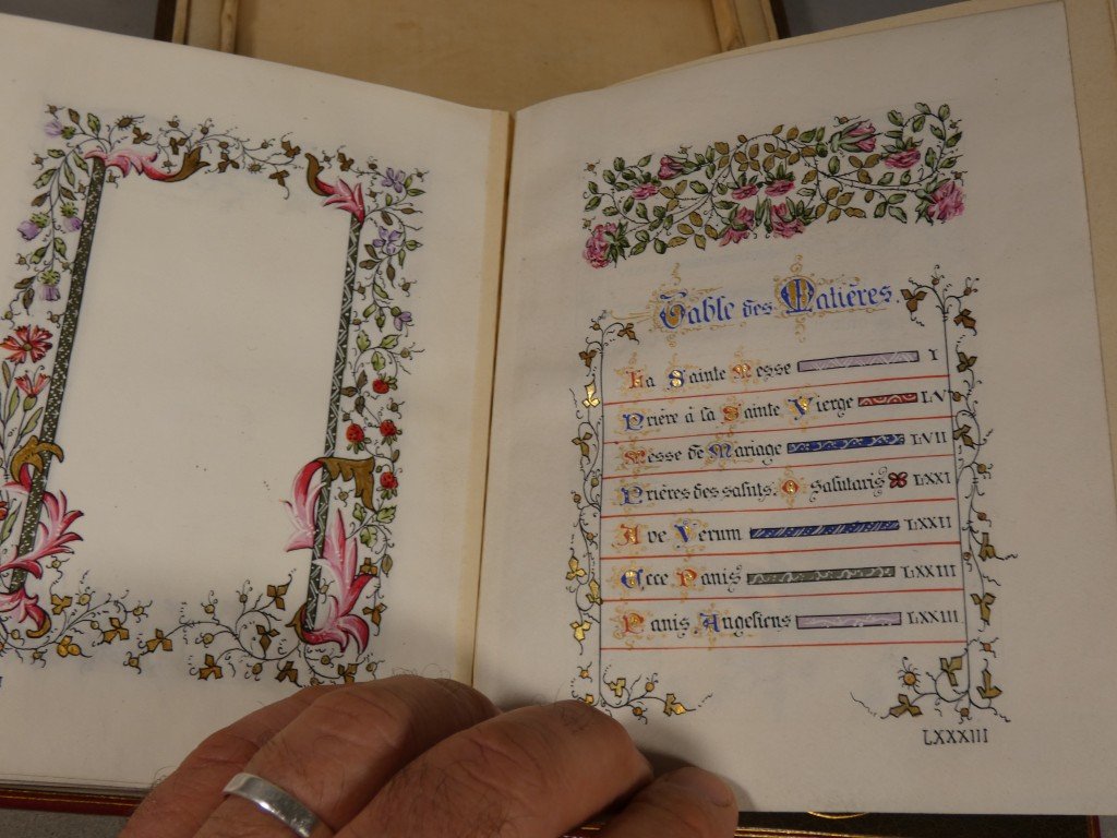 Livre de prières néogothique entièrement manuscrit et enluminé – E. & A. Lesort – XIXᵉ siècle-photo-4