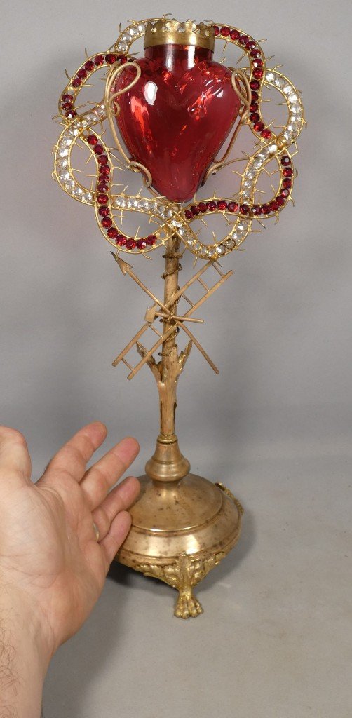 Important objet de dévotion au Sacré-Cœur et à la Passion du Christ – XIXᵉ siècle-photo-4