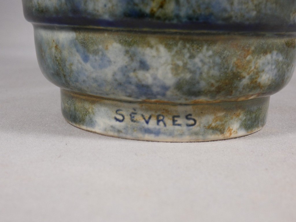 Vase Art déco en céramique émaillée, Sèvres, vers 1930-photo-1