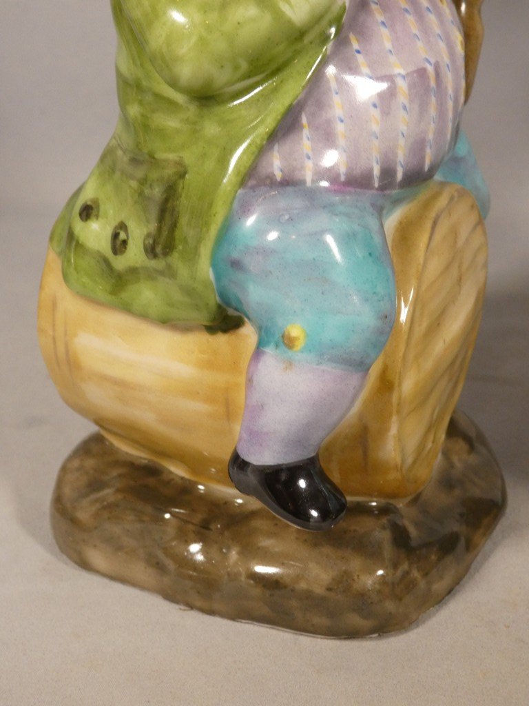 Paire de pichets anthropomorphes Jacquot et Jacqueline en porcelaine polychrome – XIXe siècle-photo-4