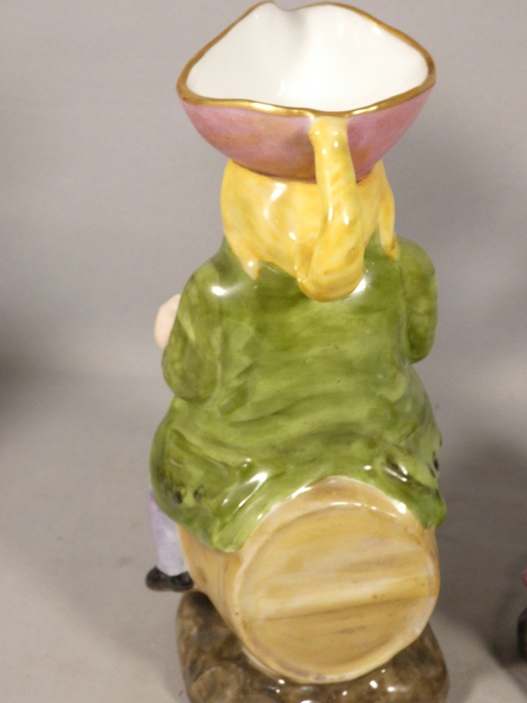 Paire de pichets anthropomorphes Jacquot et Jacqueline en porcelaine polychrome – XIXe siècle-photo-6