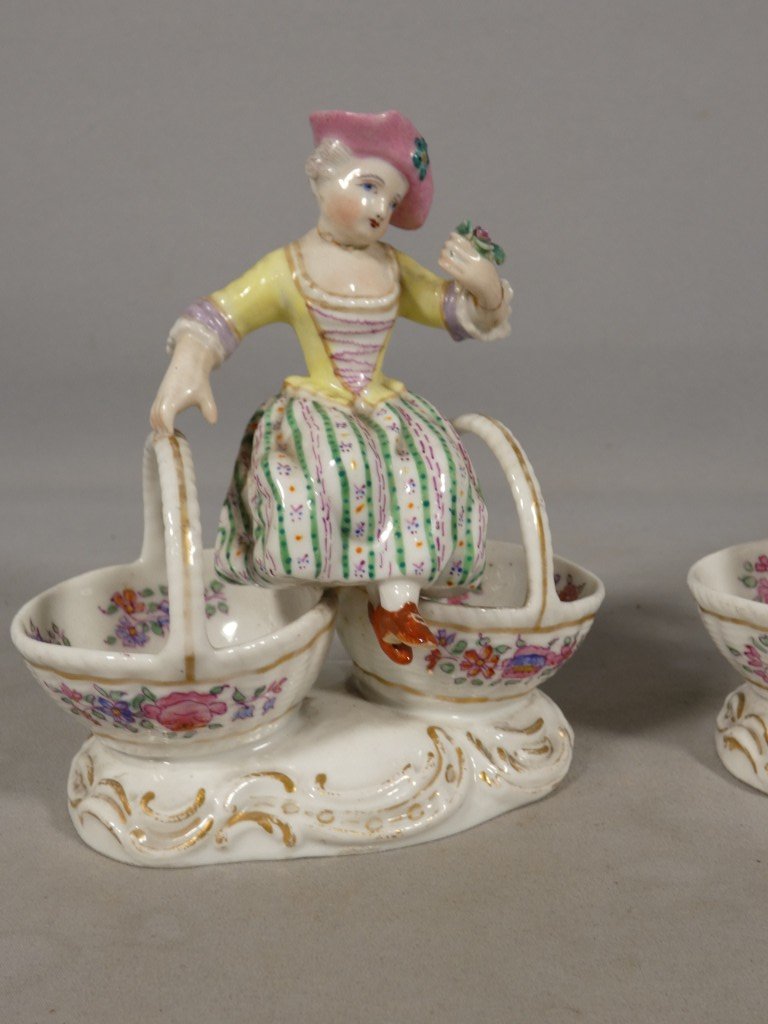 Pair Of Porcelain Salt Cellars For A Man And A Woman—samson, In The Meissen Style—19th Century-photo-3
