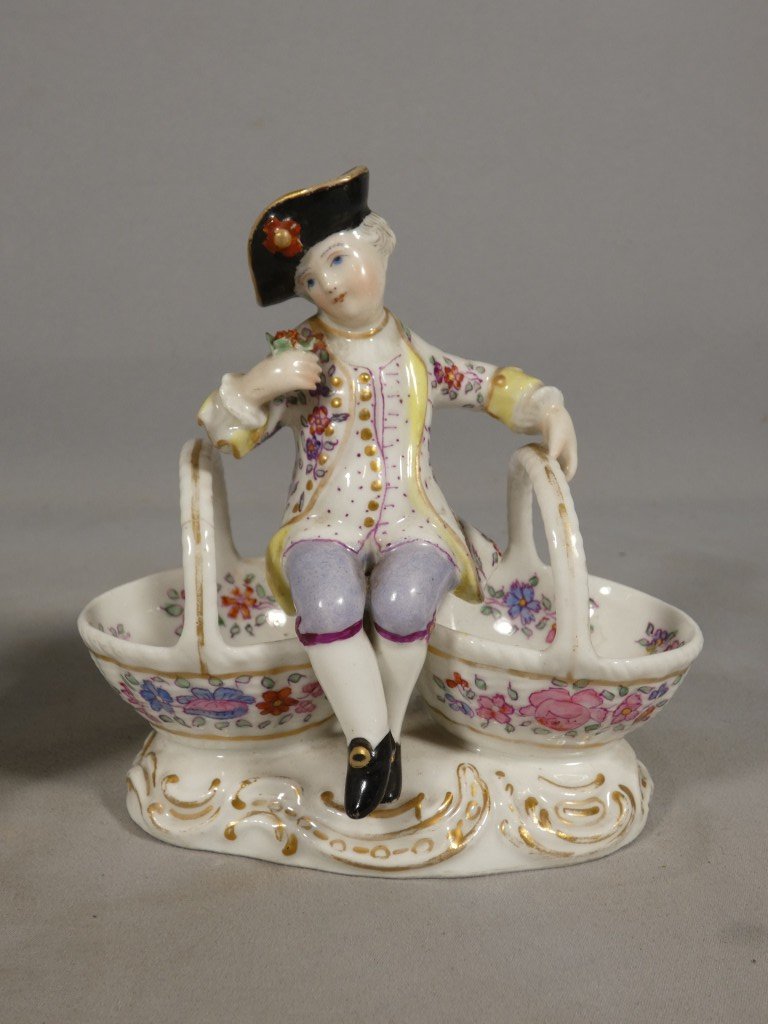 Pair Of Porcelain Salt Cellars For A Man And A Woman—samson, In The Meissen Style—19th Century-photo-4