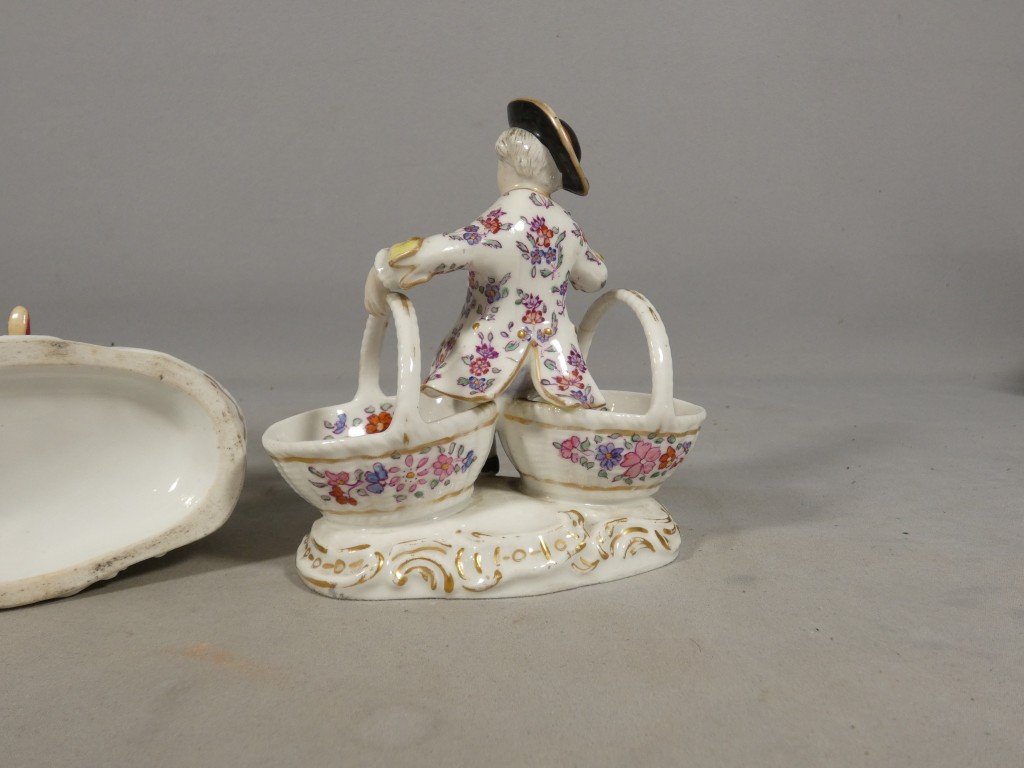 Pair Of Porcelain Salt Cellars For A Man And A Woman—samson, In The Meissen Style—19th Century-photo-4