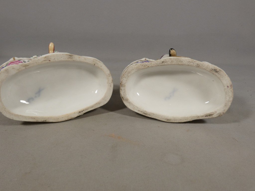 Pair Of Porcelain Salt Cellars For A Man And A Woman—samson, In The Meissen Style—19th Century-photo-5