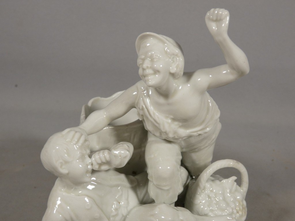 Schäfer & Vater – “la Bagarre” – Porcelain Figurine Set, Circa 1900-photo-3