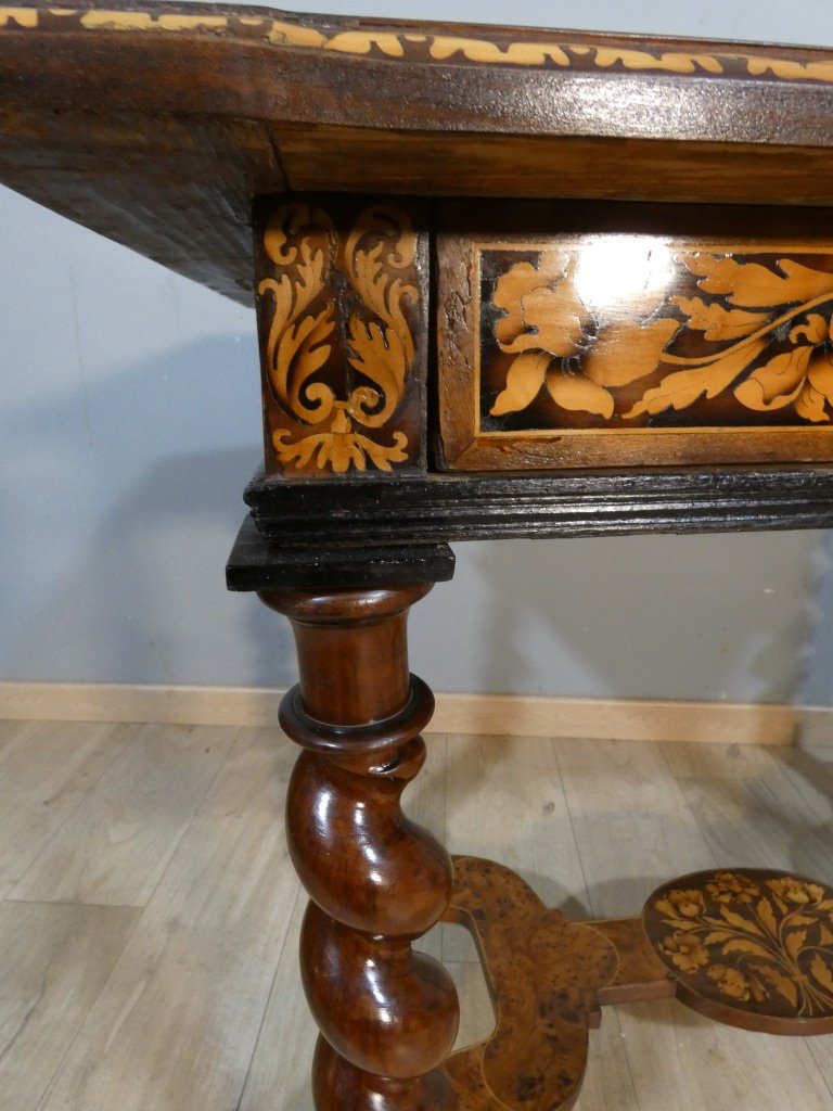 Louis XIV-style Coffee Table With Floral And Bird Marquetry – Late 17th Century-photo-3