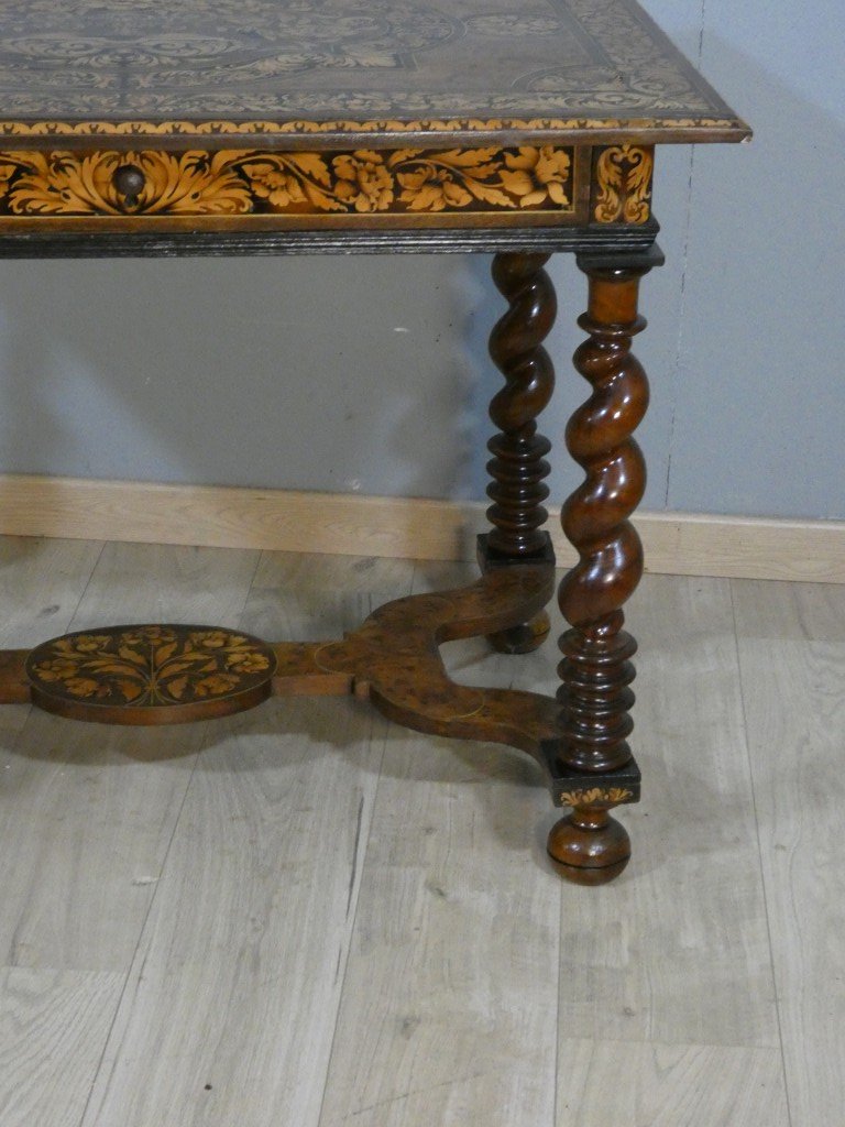 Louis XIV-style Coffee Table With Floral And Bird Marquetry – Late 17th Century-photo-3